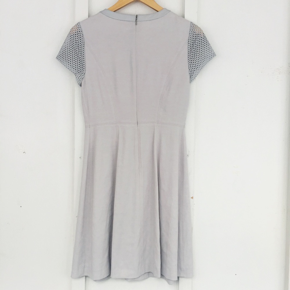 Rebecca Taylor Gray Dress w/Leather Sleeves - Picture 8 of 8
